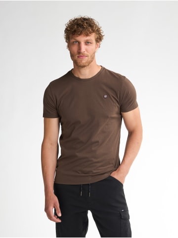 Petrol Industries T-Shirt mit Logo Windward in Braun