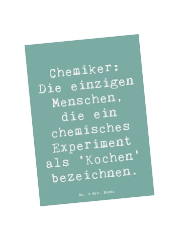 Mr. & Mrs. Panda Postkarte Spruch Chemiker Koch mit Spruch in Meeresbrise