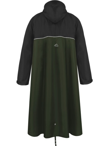 Normani Outdoor Sports Regenponcho Quibdó in Schwarz/Oliv