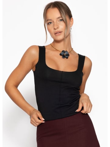 SASSYCLASSY Top mit Ziernaht in Schwarz