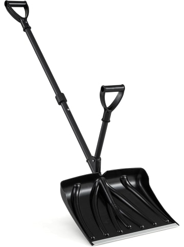 COSTWAY Schneeschaufel mit Hilfsgriff 135 cm in Schwarz