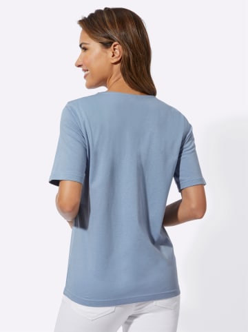 Sieh an! Kurzarmshirt in bleu-weiß