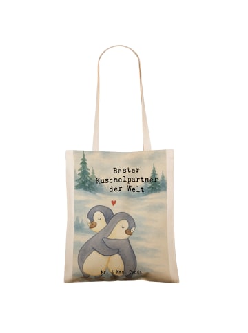 Mr. & Mrs. Panda Tragetasche Pinguin Bester Kuschelpartner der W... in Weiß