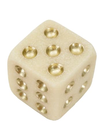 Mauro Ferretti Beige und goldene Harzwürfel, 8x8x8 cm