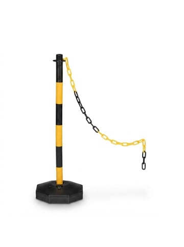 relaxdays 4 x Absperrpfosten in Gelb/ Schwarz - (H)85 x Ø 29 cm