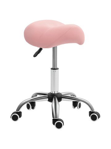 HOMCOM Rollhocker in Rosa 53L x 52B x 61H cm