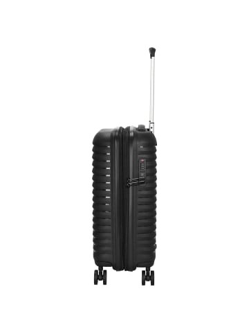 D&N Travel Line 4500+ - 4-Rollen-Kabinentrolley S 55 cm erw. (schwarz) in schwarz