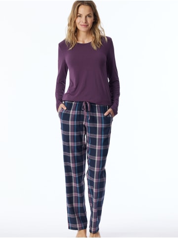 Schiesser Pyjamahose Mix & Relax in dunkelblau, lila