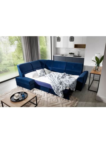 MF Design Silver Recamiere Links in Navyblau -  (L) 270 x (B) 270 x (H) 93 cm