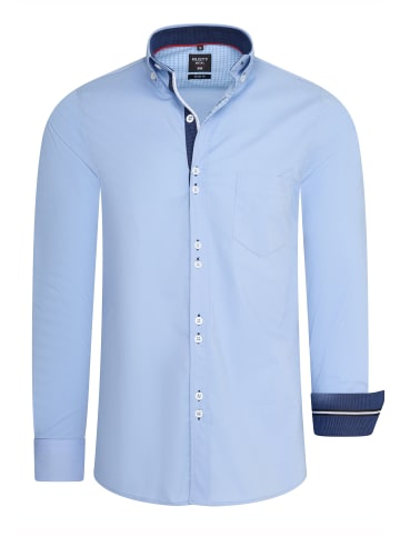 Rusty Neal Freizeit Hemd mit Eleganten Kontrast Elementen in Hell Blau