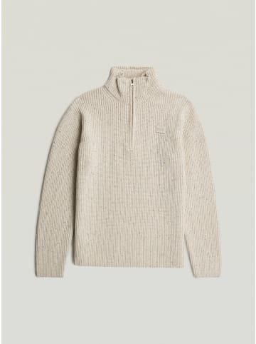 G-Star Raw Double Collar Half Zip Knit whitebait
