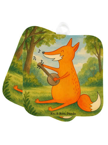 Mr. & Mrs. Panda Kochhandschuhe Fuchs Gitarre Design ohne Spruch in Weiß