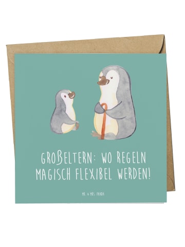 Mr. & Mrs. Panda Deluxe Karte Großeltern Magie mit Spruch in Meeresbrise