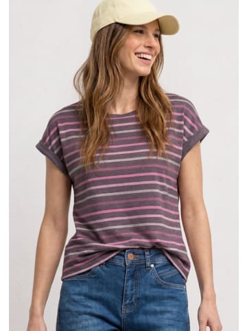 Street One Dropped Shoulder Shirt mit Streifen in Braun