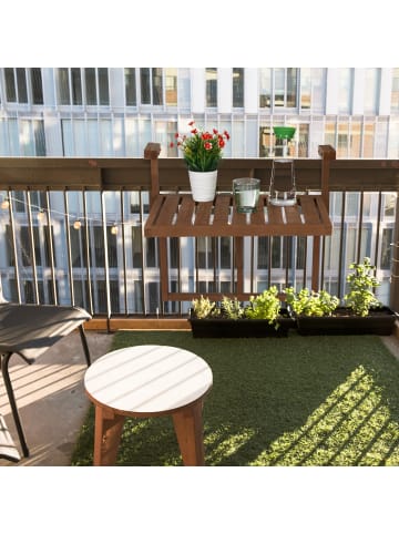 relaxdays Balkonklapptisch in Braun