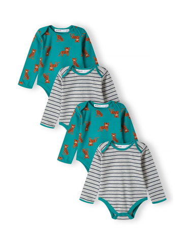 Minoti 4tlg. Set: Langarmbody 15mbaby 7 in grün