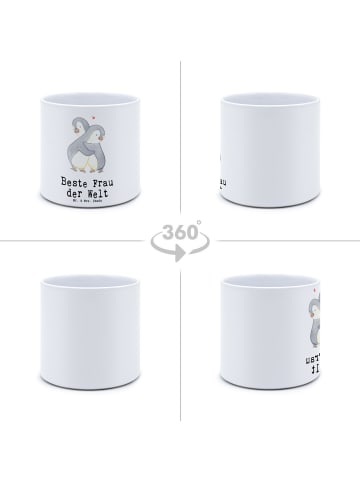 Mr. & Mrs. Panda Blumentopf Groß Pinguin Beste Frau der Welt mit... in Weiß