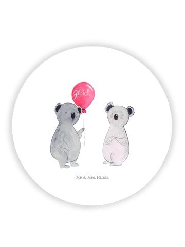 Mr. & Mrs. Panda Rund Magnet Koala Luftballon ohne Spruch in Weiß