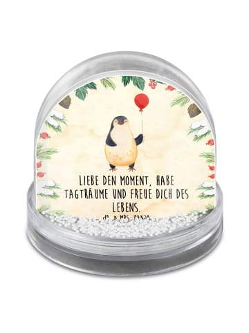 Mr. & Mrs. Panda Schneekugel Pinguin Luftballon mit Spruch in Naturpapier