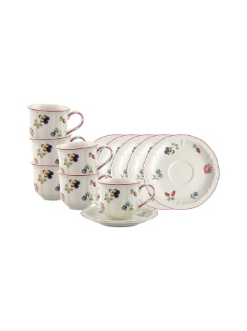 Villeroy & Boch 6er Set Espressotassen mit Untertassen Petite Fleur 80 ml in bunt
