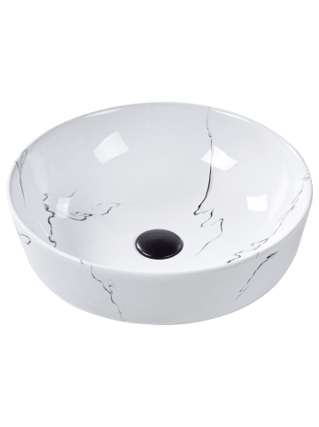 Beliani Waschbecken HOPI in Weiß - (W) 42 x (H) 14 x (L) 42 cm
