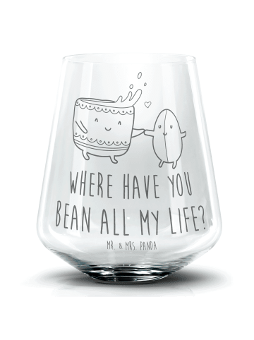 Mr. & Mrs. Panda Tumbler Kaffee Bohne mit Spruch in Transparent