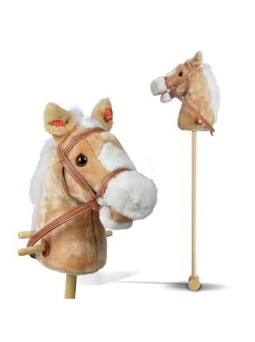 Pink Papaya Steckenpferd " Goldy " in Beige/Weiss