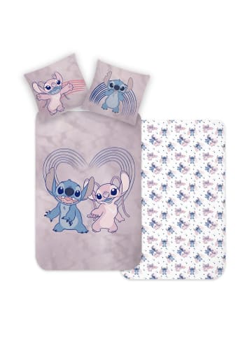 Disney Kinder Bettwäsche-Set Flanell "Disney's Lilo & Stitch" in Lila