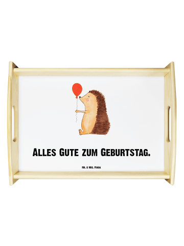 Mr. & Mrs. Panda Tablett Igel Luftballon mit Spruch in Weiß