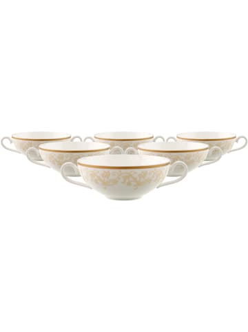 Villeroy & Boch 6er Set Suppen-Obertassen Ivoire 200 ml in weiß-gold