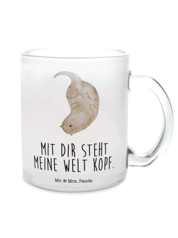 Mr. & Mrs. Panda Teetasse Otter Kopfüber mit Spruch in Transparent