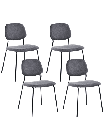 Beliani 4er-Set Esszimmerstuhl RILEY in Grau/Schwarz