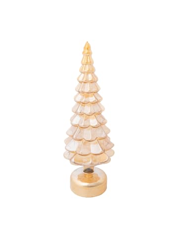 Creativ home LED Tannenbaum aus Glas in gold