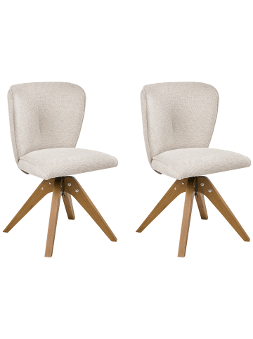 Beliani 2er-Set Esszimmerstuhl COSO in Beige/Braun