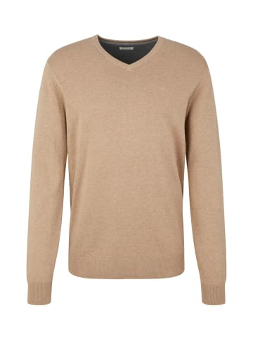 Tom Tailor Pullover Strickpullover Melange Basic in Braun