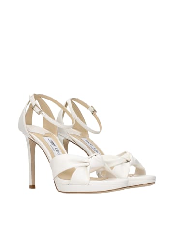 Jimmy Choo Weiß Leder Plateau Sandalen