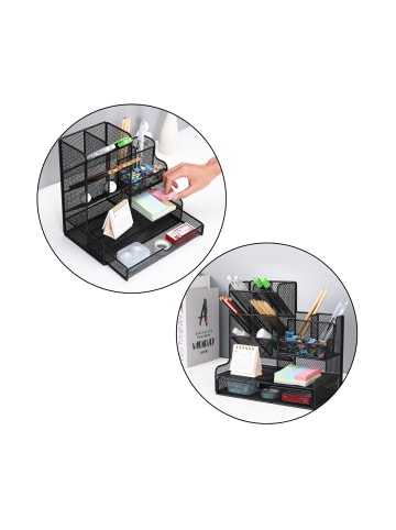 Wisam® Büro Organizer Metall Schwarz Schreibtisch Ordnung