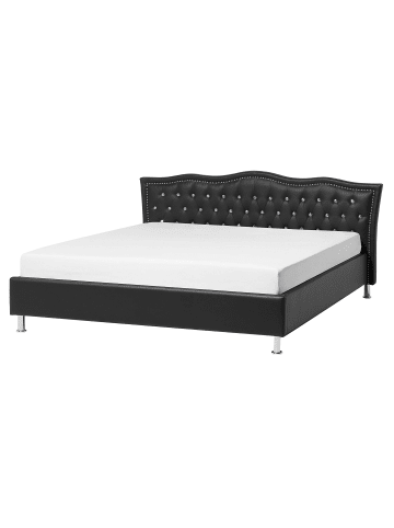 Beliani Doppelbett METZ in Schwarz/Silber - (W) 189 x (H) 103 x (L) 215 cm