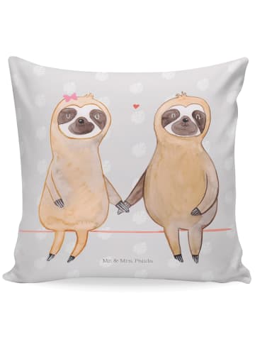 Mr. & Mrs. Panda Sofakissen Faultier Pärchen ohne Spruch in Grau Pastell
