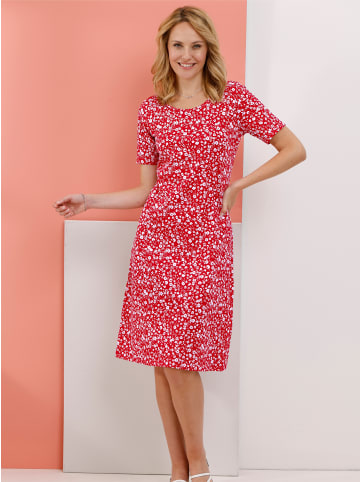 Sieh an! Jerseykleid in rot-weiß-bedruckt