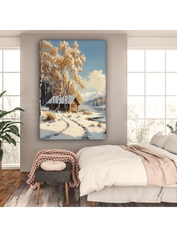 OnlyWow Leinwand Bilder Berghütte