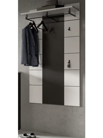 Inn.Furn Garderobenpaneel in weiß, grau, Wandgarderobe 80 x 141 cm