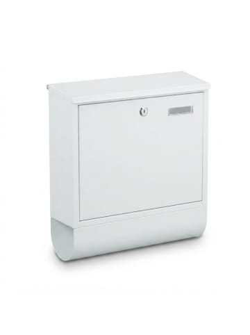 relaxdays Briefkasten mit Zeitungsfach in Weiß