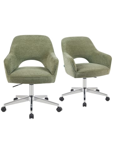 DUBI Möbel 2er-Set: Bürostuhl Mika-Faro in Grün - (B)60 x (H)85 x  (T)65 cm