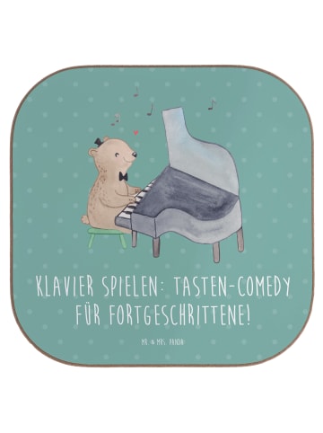 Mr. & Mrs. Panda Untersetzer Glas Klavier Tasten mit Spruch in Meeresbrise