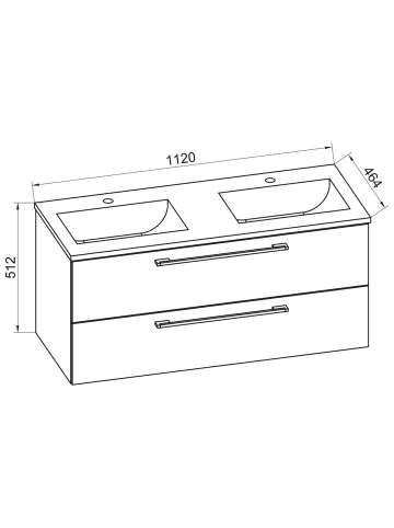 ebuy24 Waschbeckenunterschrank Budasi Eiche 111 x 47 cm
