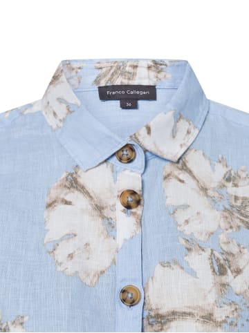Franco Callegari Leinenbluse in hellblau beige - 0059