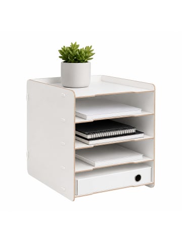 relaxdays Briefablage in Weiß - (B)25 x (H)29,5 x (T)31,5 cm