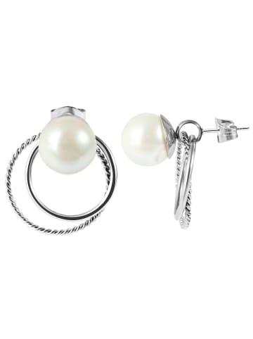 Adeliás Damen Ohrringe – Ohrstecker aus Edelstahl mit Perle in silber