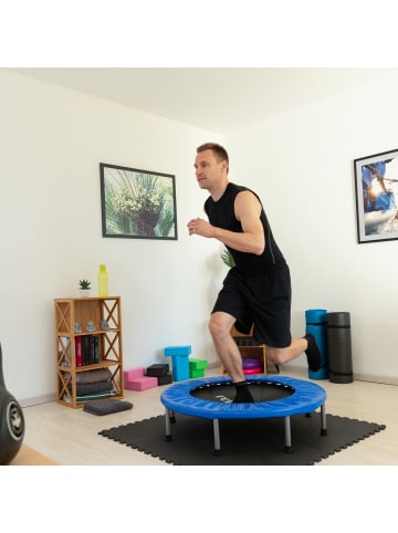 relaxdays Trampolin in Blau-Schwarz - Ø 95 cm